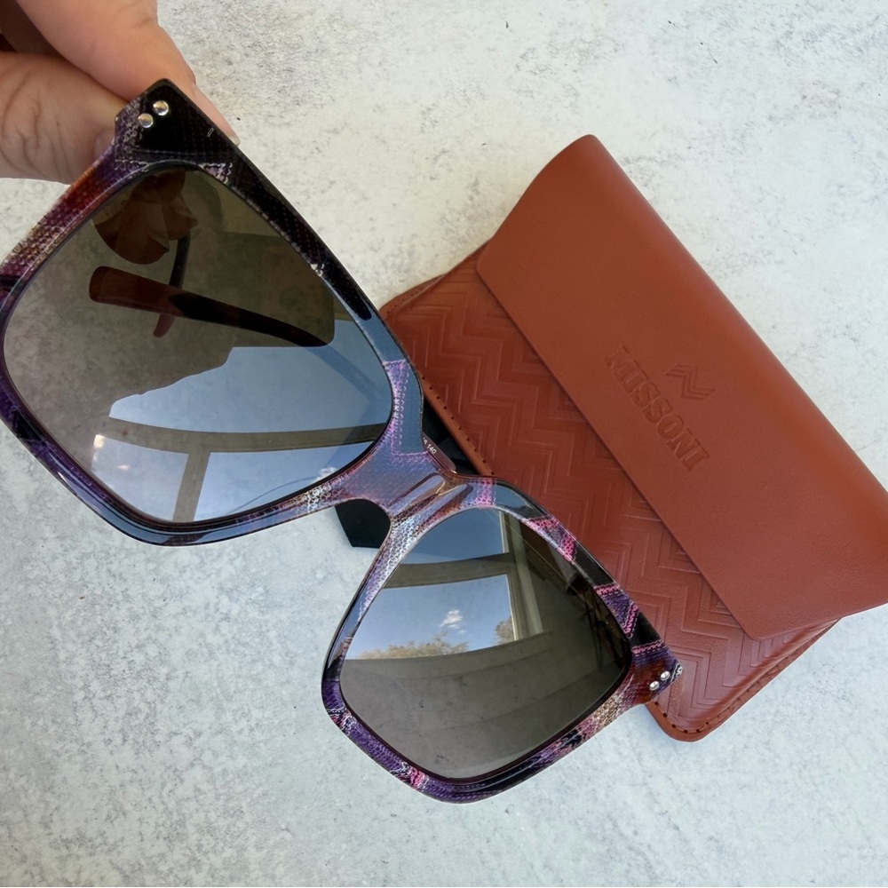 Missoni Purple Patterned Oversized Sunglasses NWT - image 4